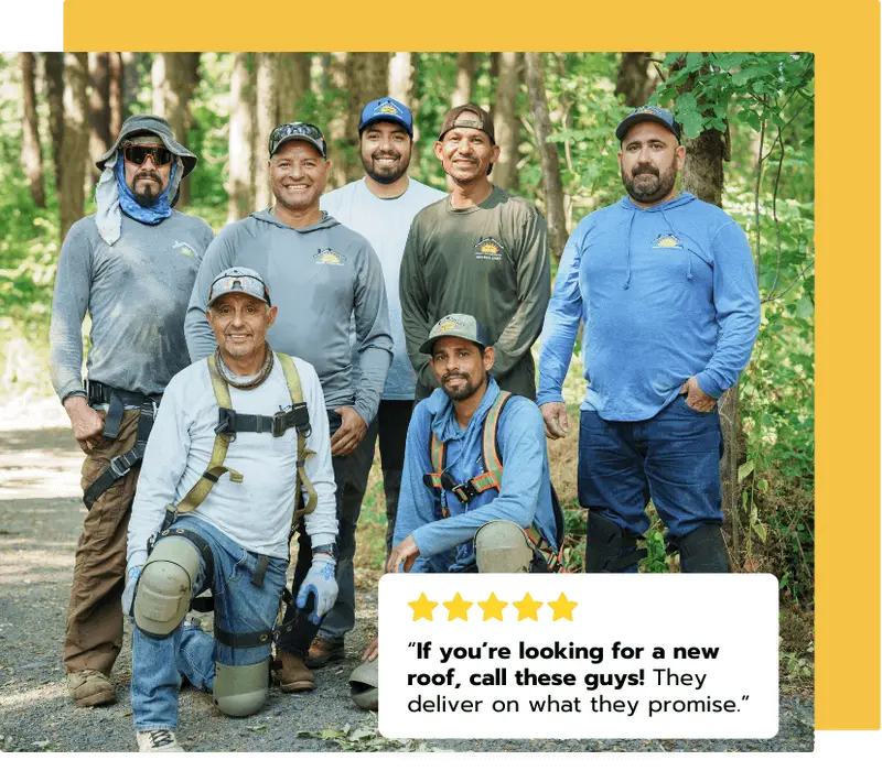 Sunnyside Roofing team gathered outdoors